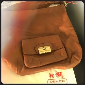 TanBrown Coach leather bag